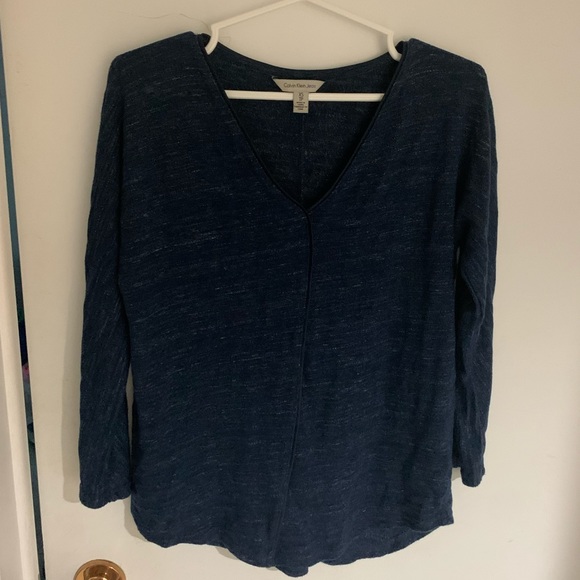 Calvin Klein navy blue 3/4 sleeve top - Picture 1 of 1